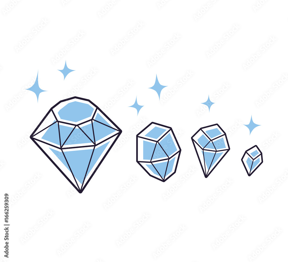 Diamonds isolated. Diamonds isolated.