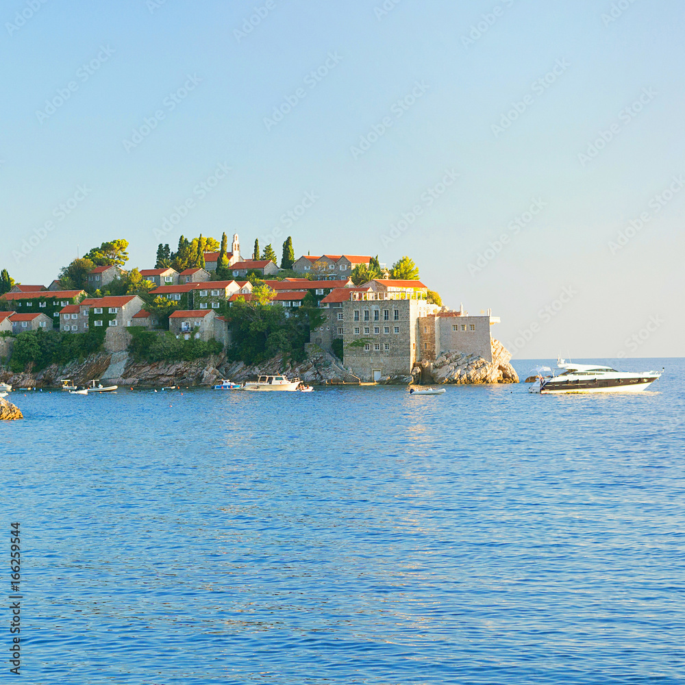 Sveti Stefan, Montenegro, view from the sea