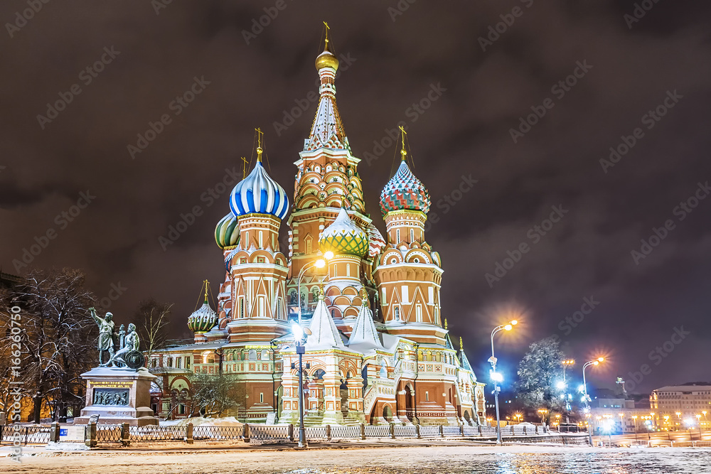 Night view of the Basil's Cathedral In Moscow Night view of the Basil's Cathedral In Moscow