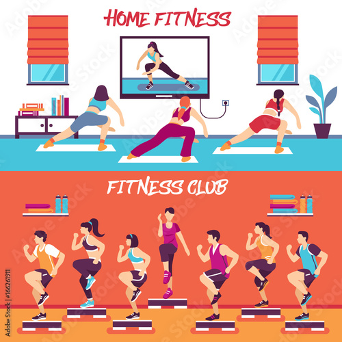 Home Class Fitness Banners Set