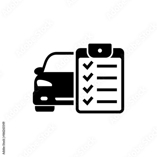 Car service list icon. Checklist car servise maintenance icon. Vector illustration
