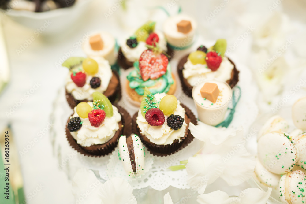 Buffet with a variety of delicious sweets, food ideas, celebration Buffet with a variety of delicious sweets, food ideas, celebration