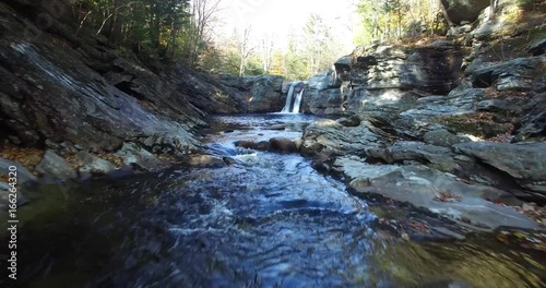 Waterfall in Narrow Rocky Stream Bed -
 Footage from Frenchman's Swimming Hole in Bethel, Maine, USA
 photo