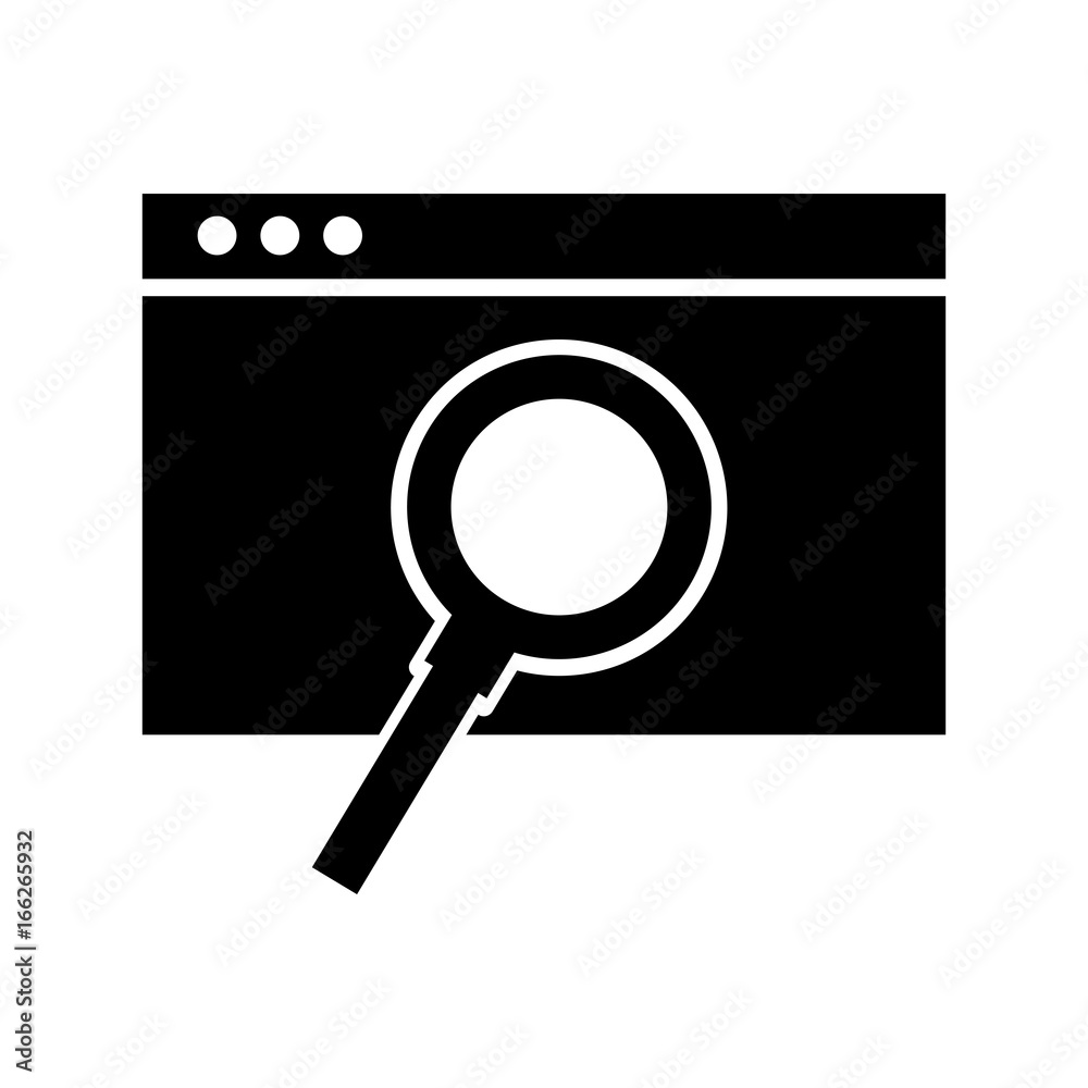 template computer with magnifying glass template computer with magnifying glass