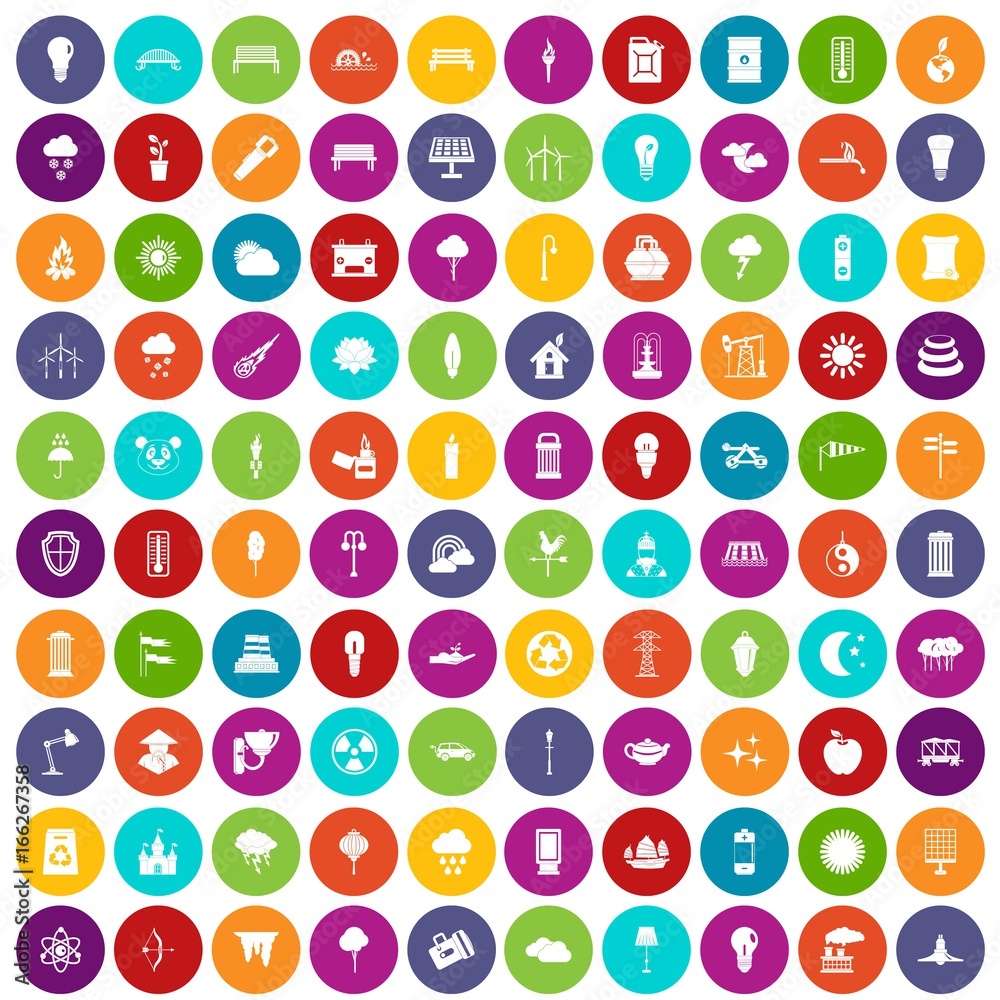 100 street lighting icons set color 100 street lighting icons set color