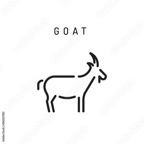 Goat web line icon vector isolated on white background