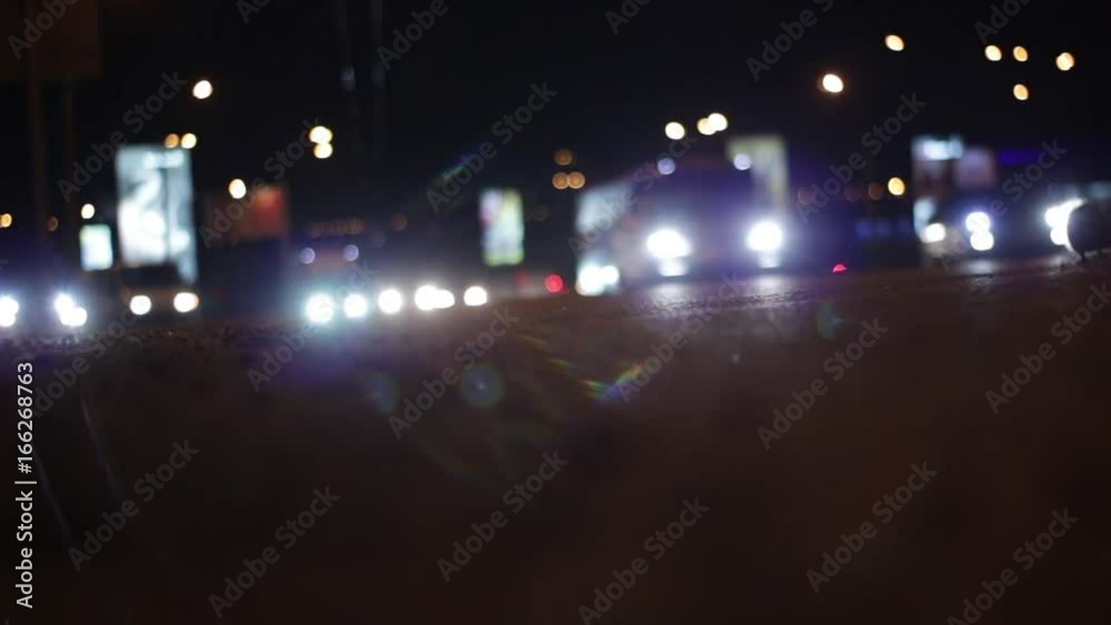Sheep on the Road and Night Car Street Light Sheep on the Road and Night Car Street Light