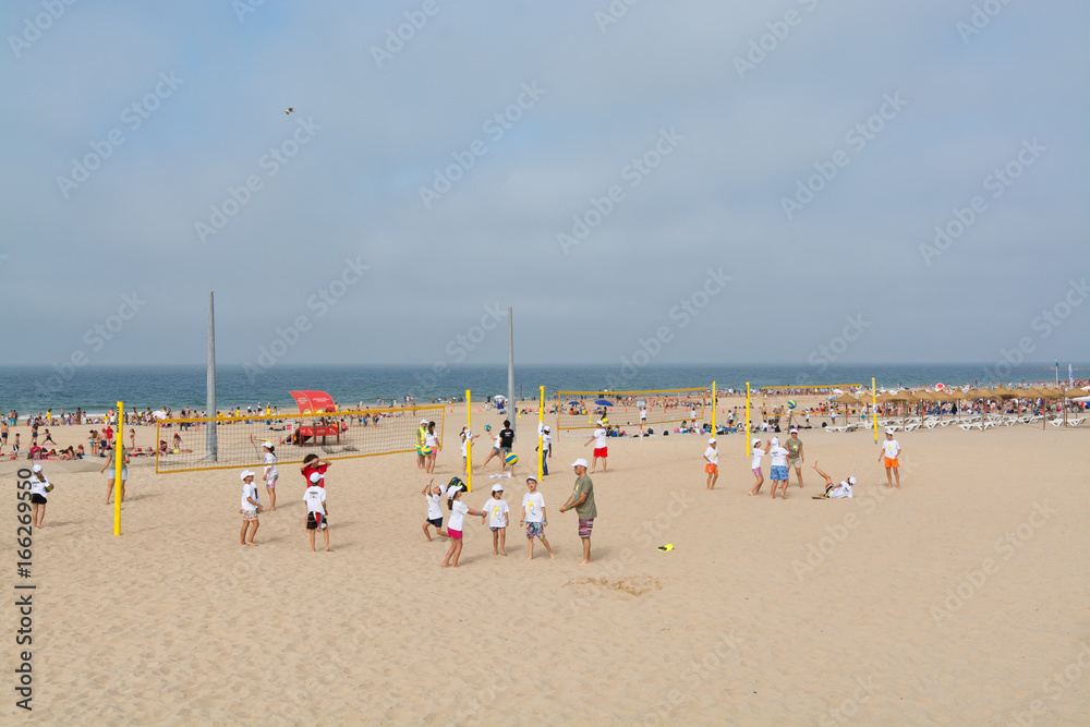 Carcavelos beach in Carcavelos, Portugal.