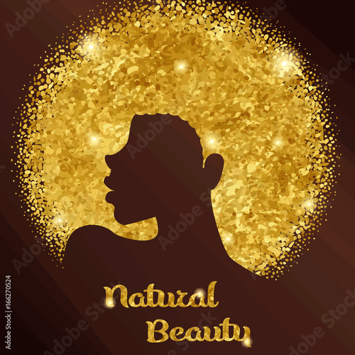 Sparkling woman with Afro