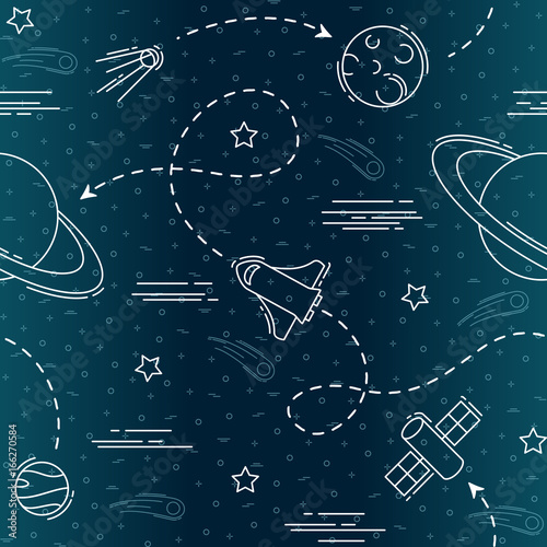 Space exploration seamless pattern