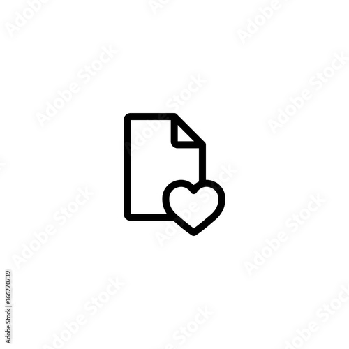 favorite wishlist line black icon