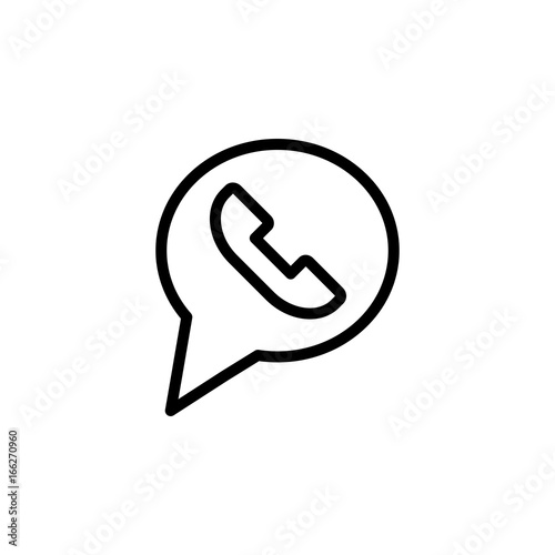 mobile call notification line black icon