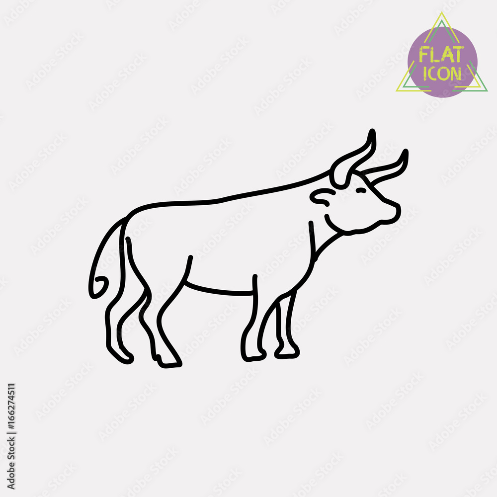 bull line icon