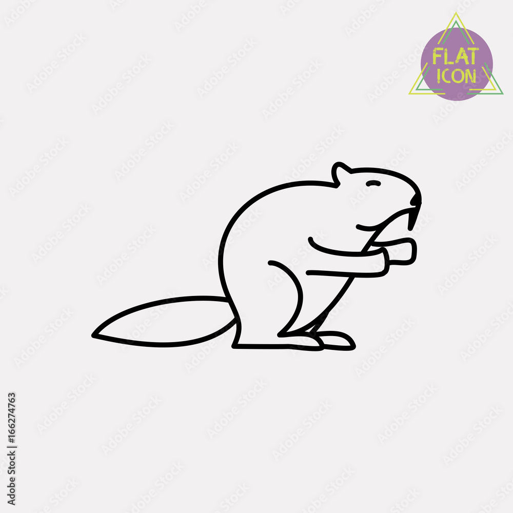 Obraz premium beaver line icon