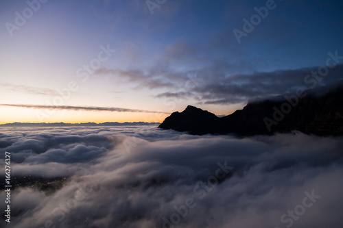 Table Mountain Sunrise In Fog