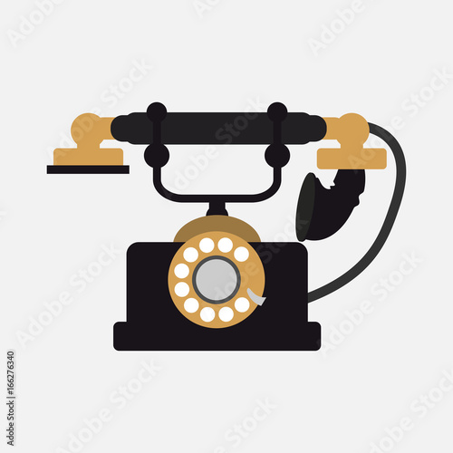 vintage phone on white background, vector