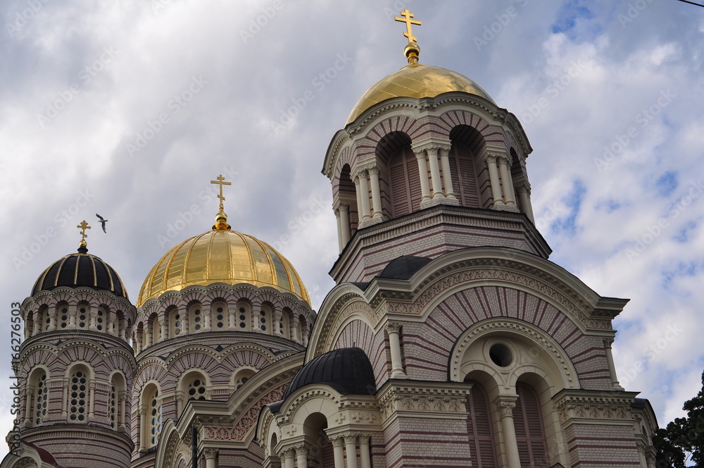 Igreja ortodoxa, Riga, Letónia, agosto de  2016.