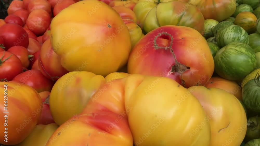 summer produce - tomatoes, peppers at the market