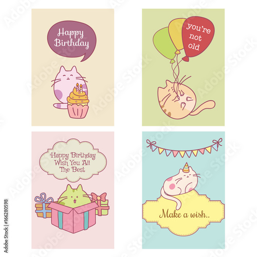 Cute Cat Birthday with variation style