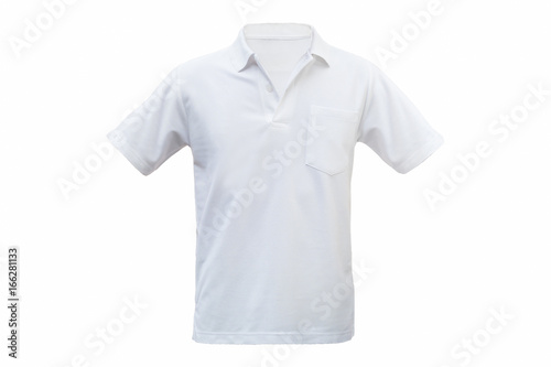 White T-shirts front isolated white background. with clipping path