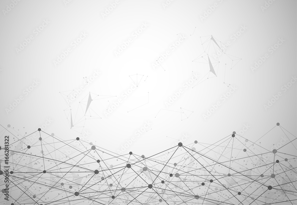 Abstract Polygonal Space Background with Connecting Dots and Lines Abstract Polygonal Space Background with Connecting Dots and Lines