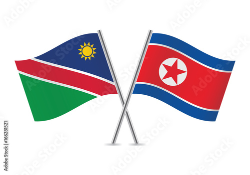 Free Download Nambia and North Korea flags.Vector illustration. - GFXLoad