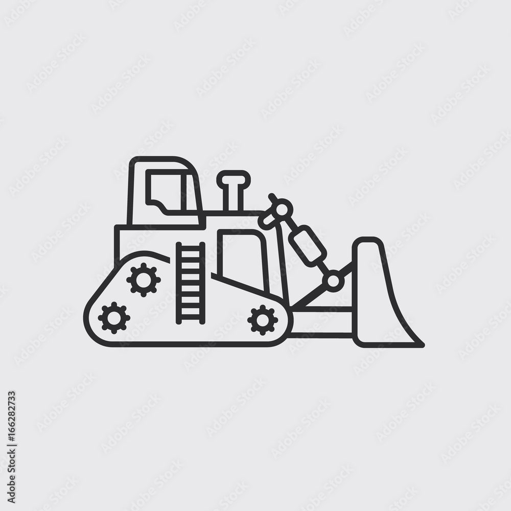 Naklejka premium flat building bulldozer