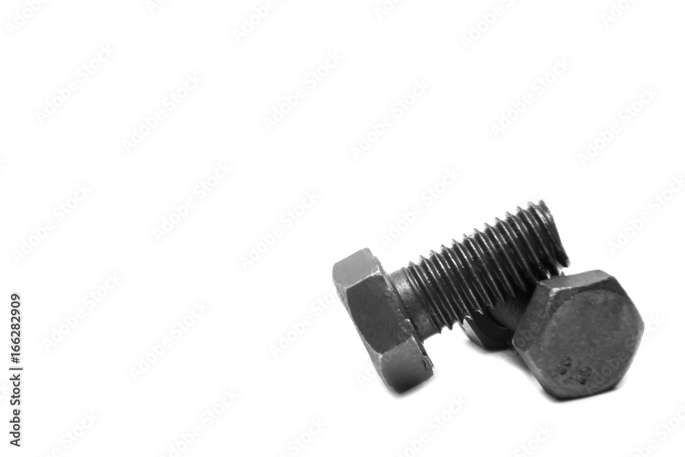 bolt and nut isolated on white background bolt and nut isolated on white background