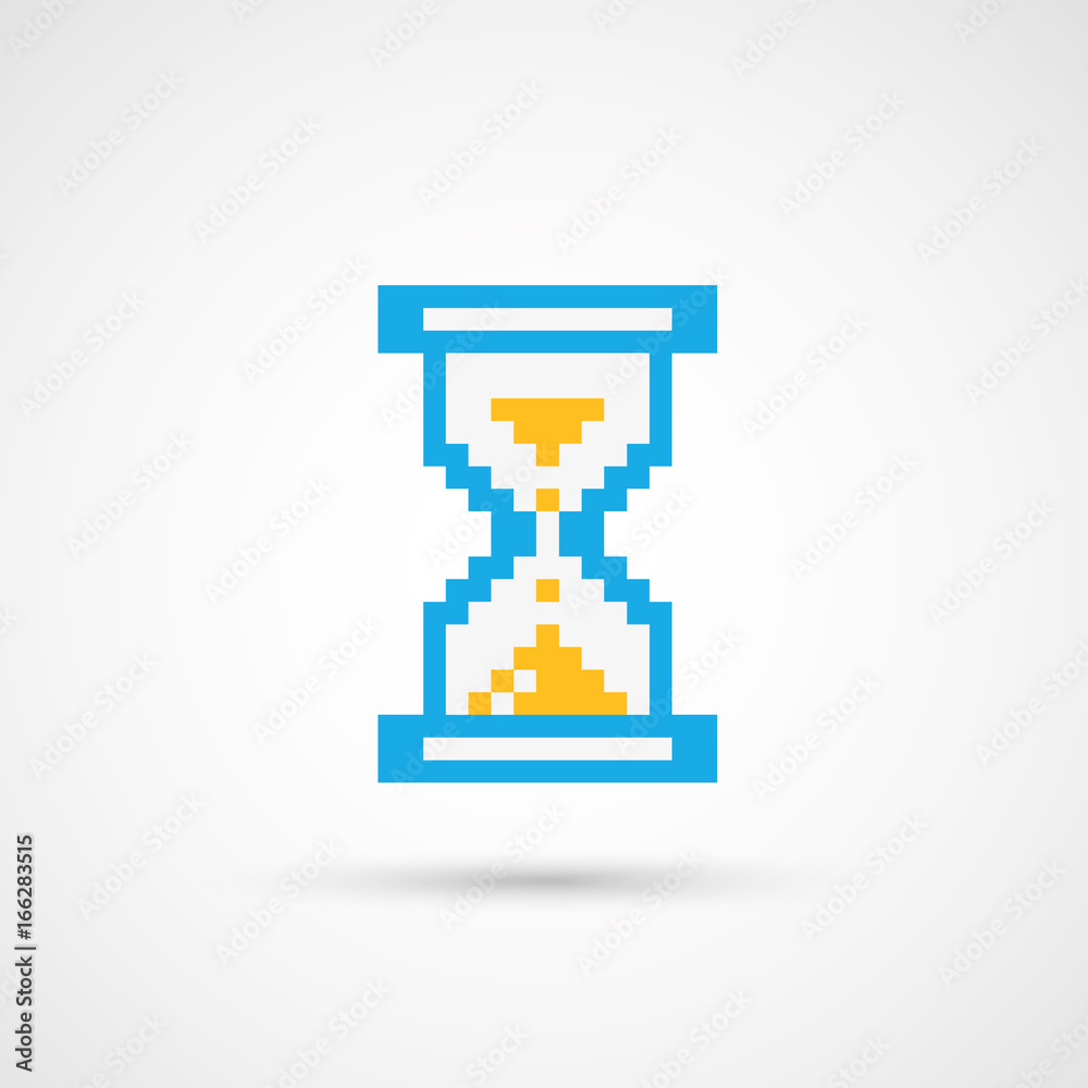Pixel cursor icon - sandglass.Vector Illustration. Pixel cursor icon - sandglass.Vector Illustration.