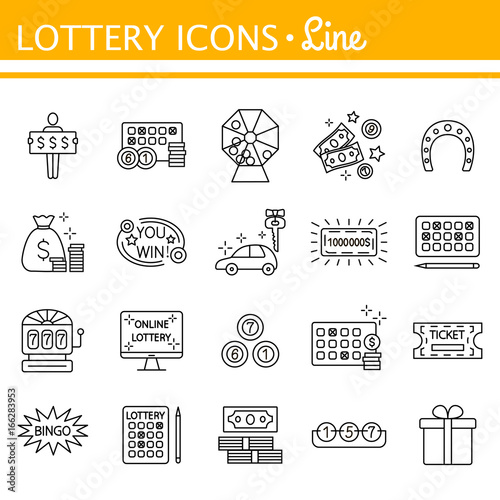 Lottery and profit fortune games black icon set isolated