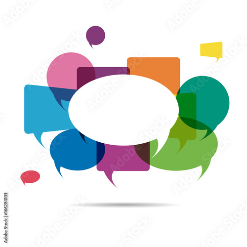 Colorful speech bubble copyspace background. Vector illustration