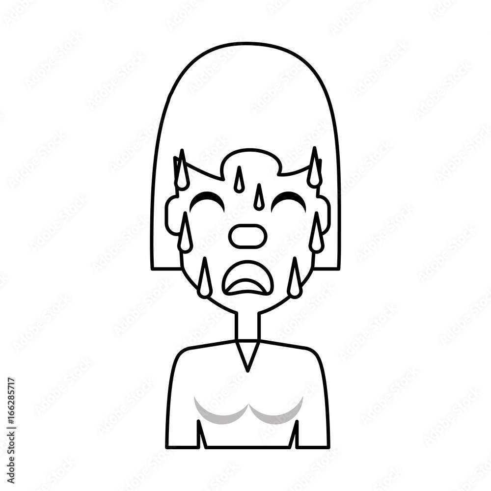 Woman with heart attack face