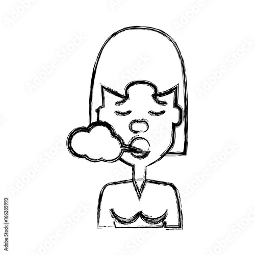 Woman smoking cartoon