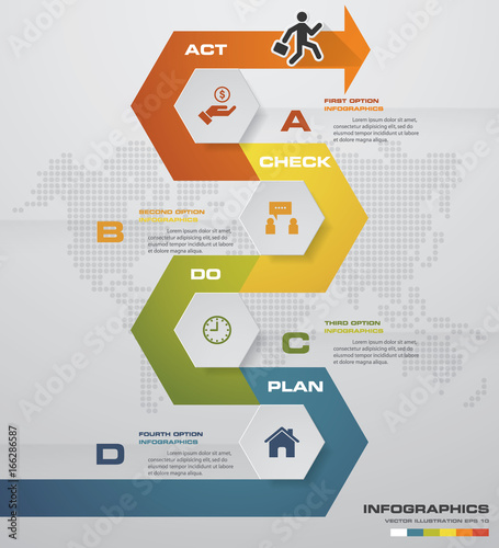 Abstract 4 steps arrow infographics elements/timeline.Vector illustration.