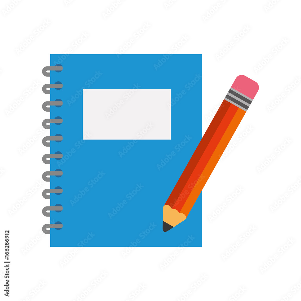 notebook school with pencil