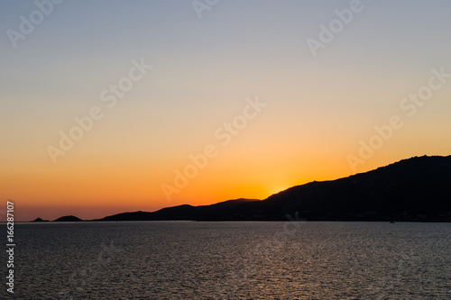 Sunset on the sanguinary islands, near Ajaccio in Corsica