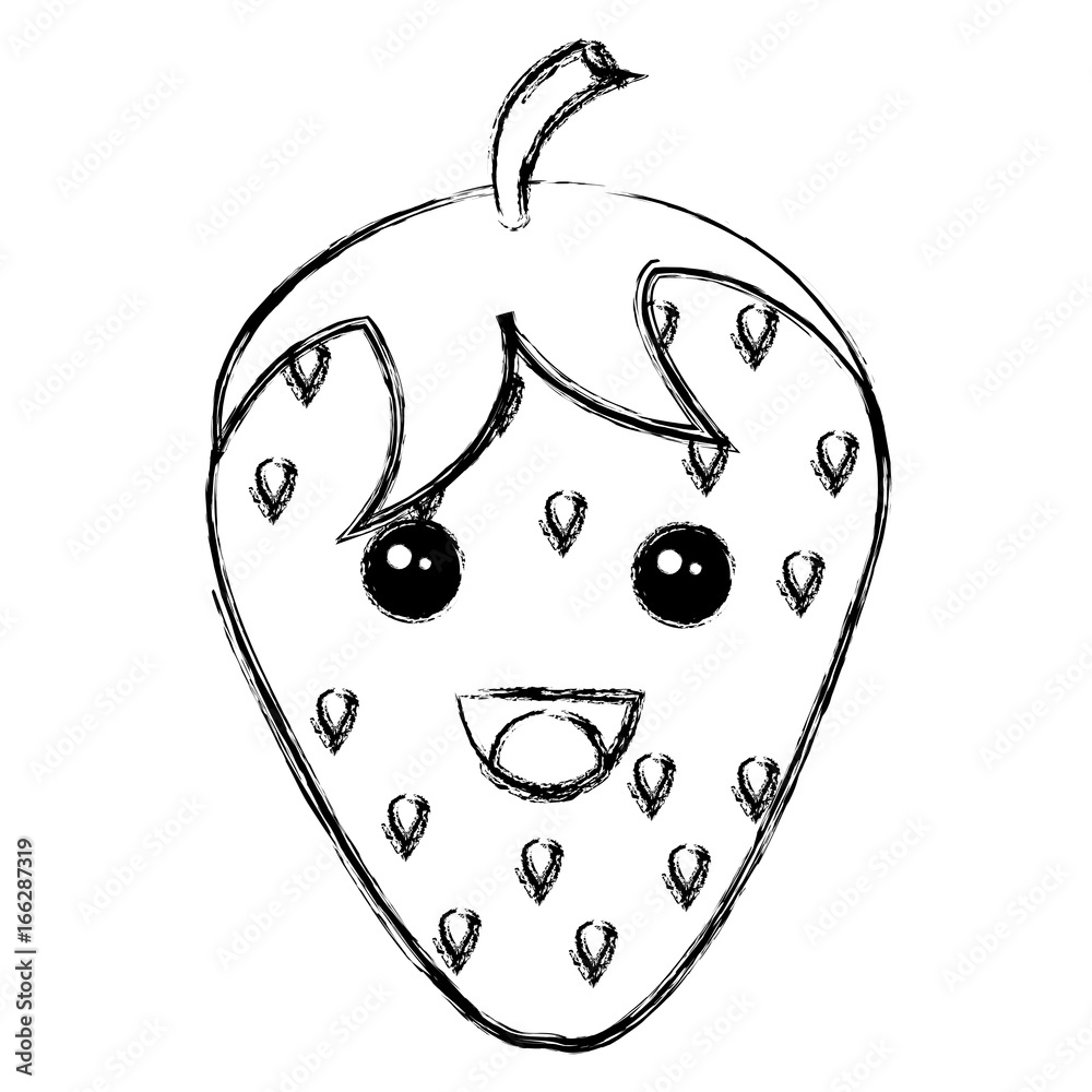 Obraz premium strawberry fresh kawaii character