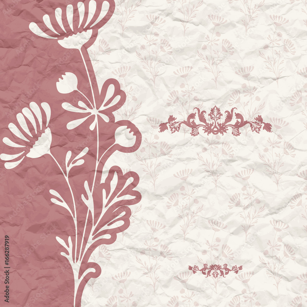 Vintage background for the invitation with flowers
