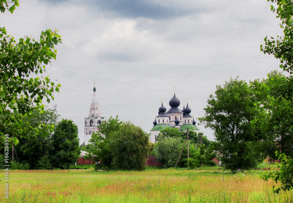 Summer landscape, old orthodox church in the Starocherkassk