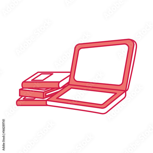 laptop computer with books