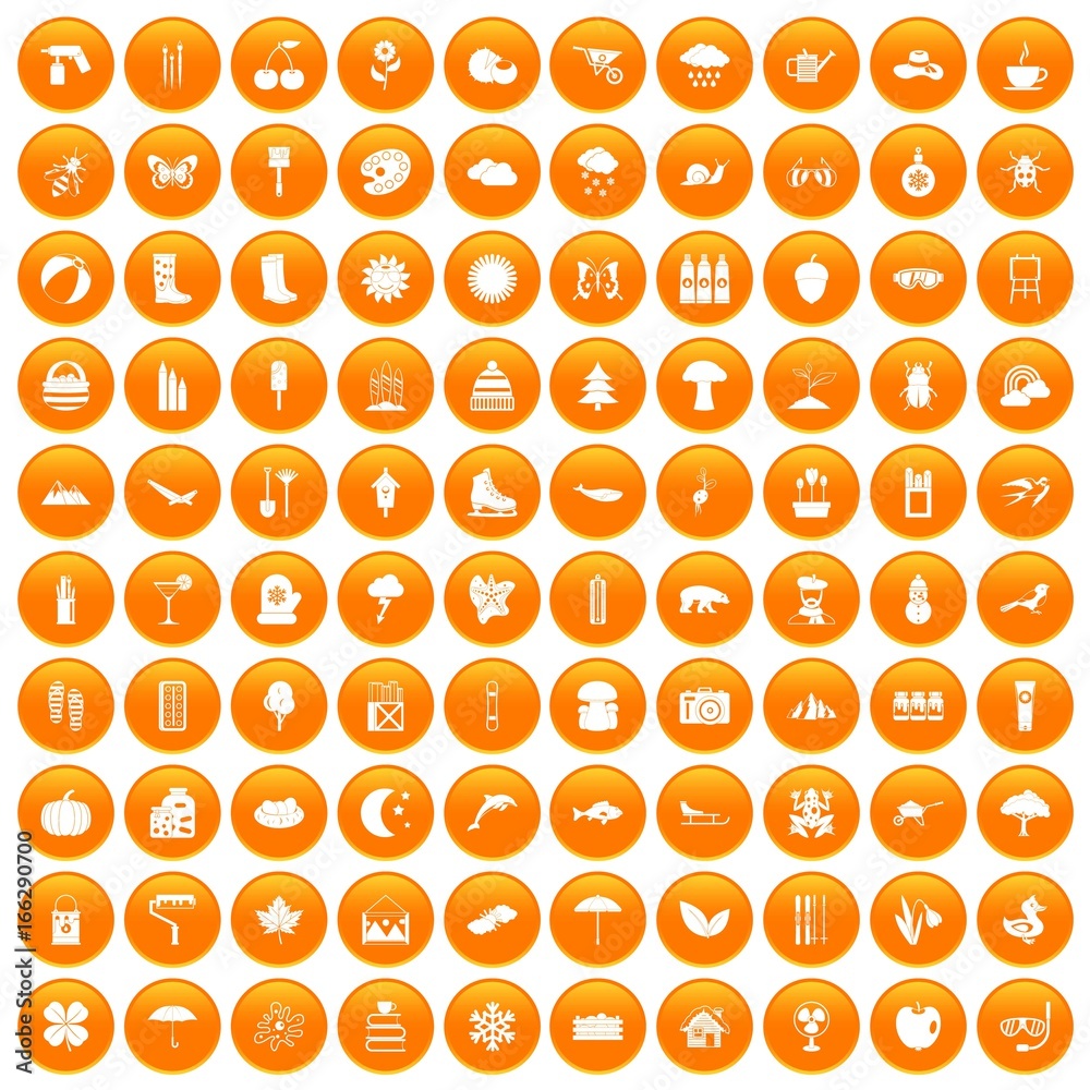 100 landscape icons set orange 100 landscape icons set orange