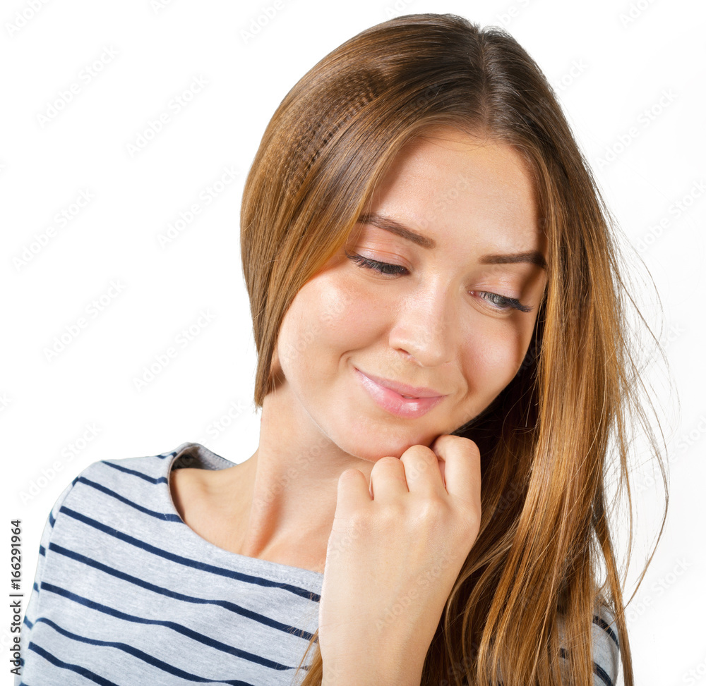 beautiful young woman on white background beautiful young woman on white background