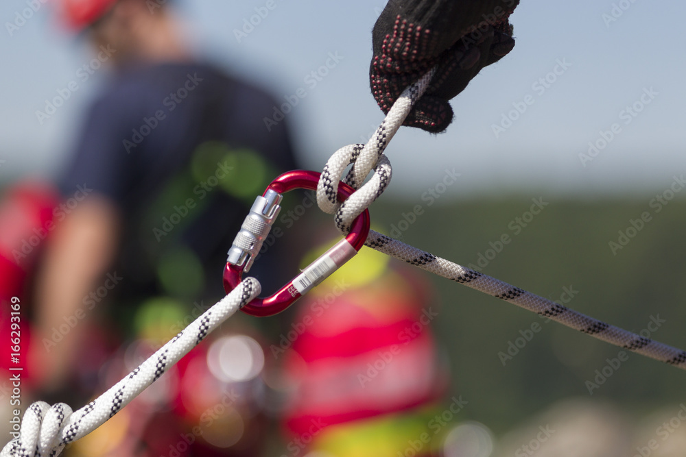 Fototapeta premium Höhenretter der Feuerwehr