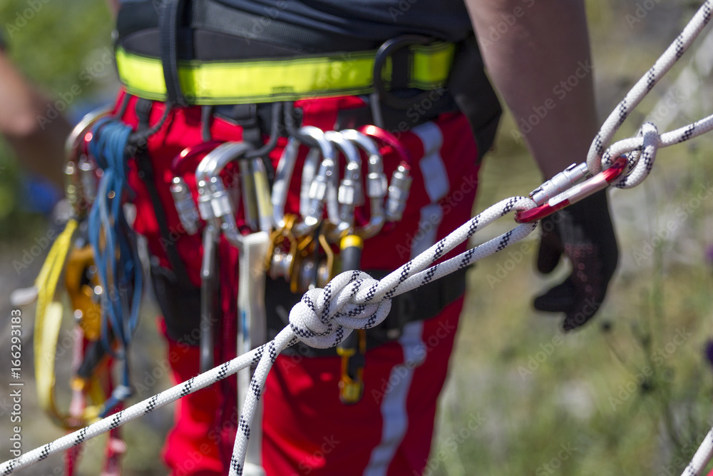 Fototapeta premium Höhenretter der Feuerwehr
