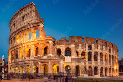 Colosseum at sunset, Rome. Rome best known architecture and landmark. Rome Colosseum is one of the main attractions of Rome and Italy