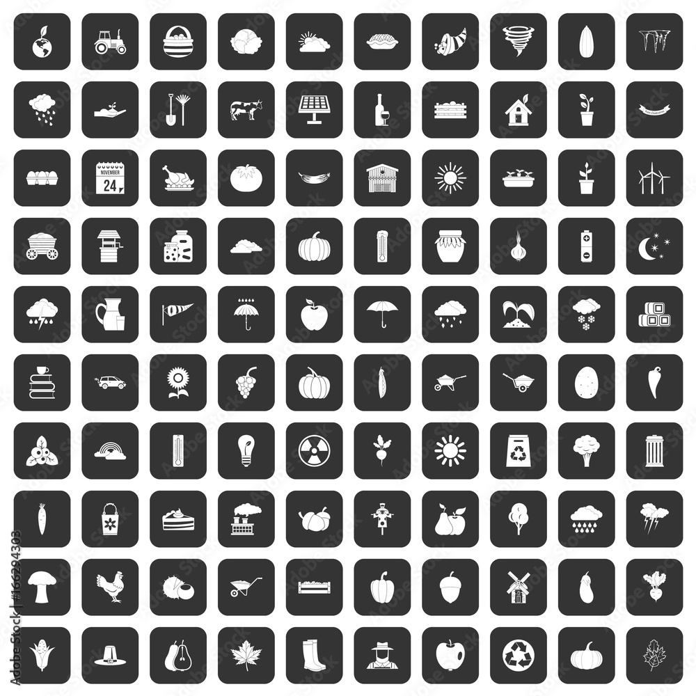 100 pumpkin icons set black 100 pumpkin icons set black