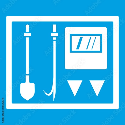 Fire shield icon white