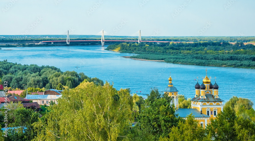 The ancient Russian city of Murom on the bank of the river Oka