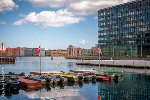 City landscape, Copenhagen, Denmark, view of the canal Vesterbro photo