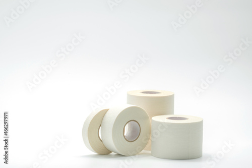 Fototapeta Naklejka Na Ścianę i Meble -  Various size of sport bandage tapes collection on white background